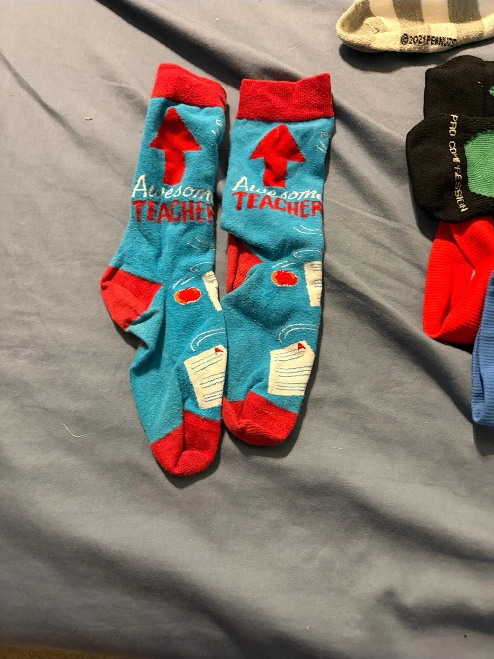 Unisex Multi-Color Novelty compression Socks Pack for holidays and teachers.